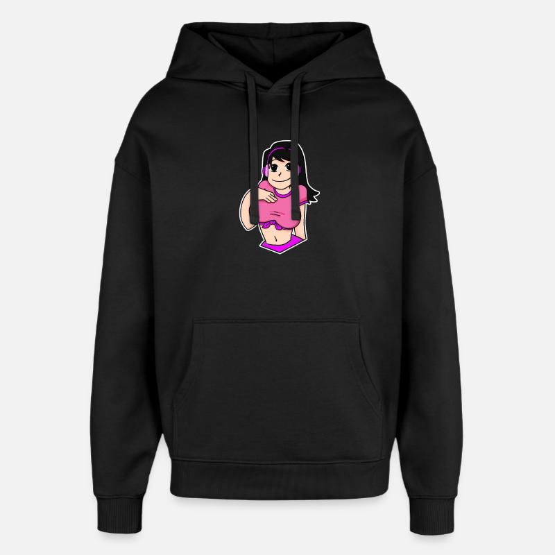Anime - Oversized Unisex Hoodie by Stanley/Stella - black