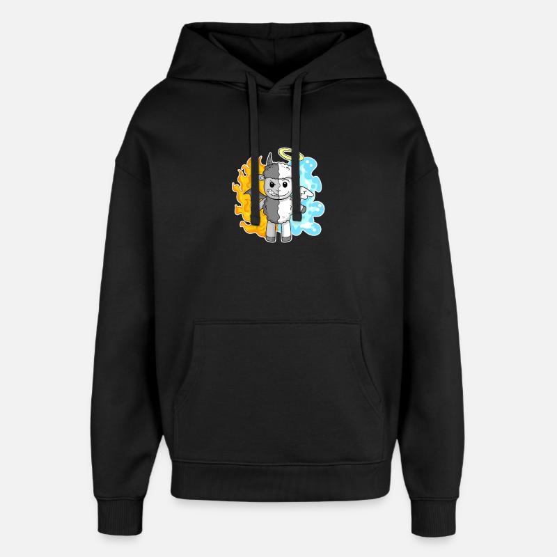 Moutons - Anges et Diables - Sweat à capuche unisexe Stanley/Stella Oversized - noir