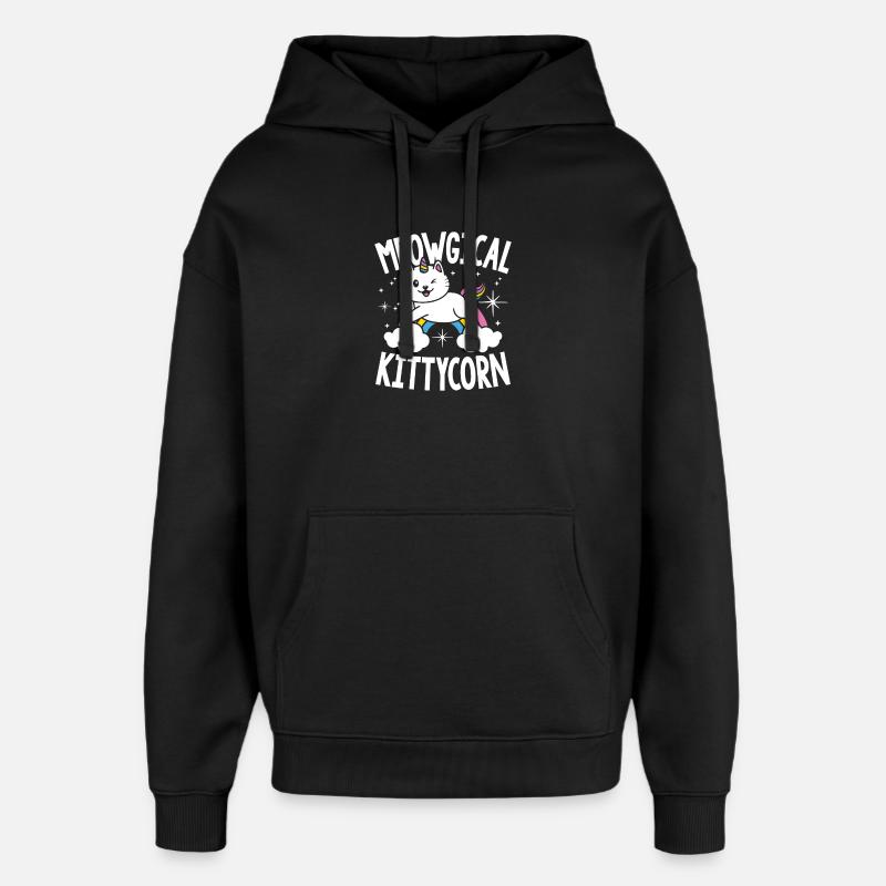 Meowgical kittycorn - Oversized Unisex Hoodie von Stanley/Stella - Schwarz