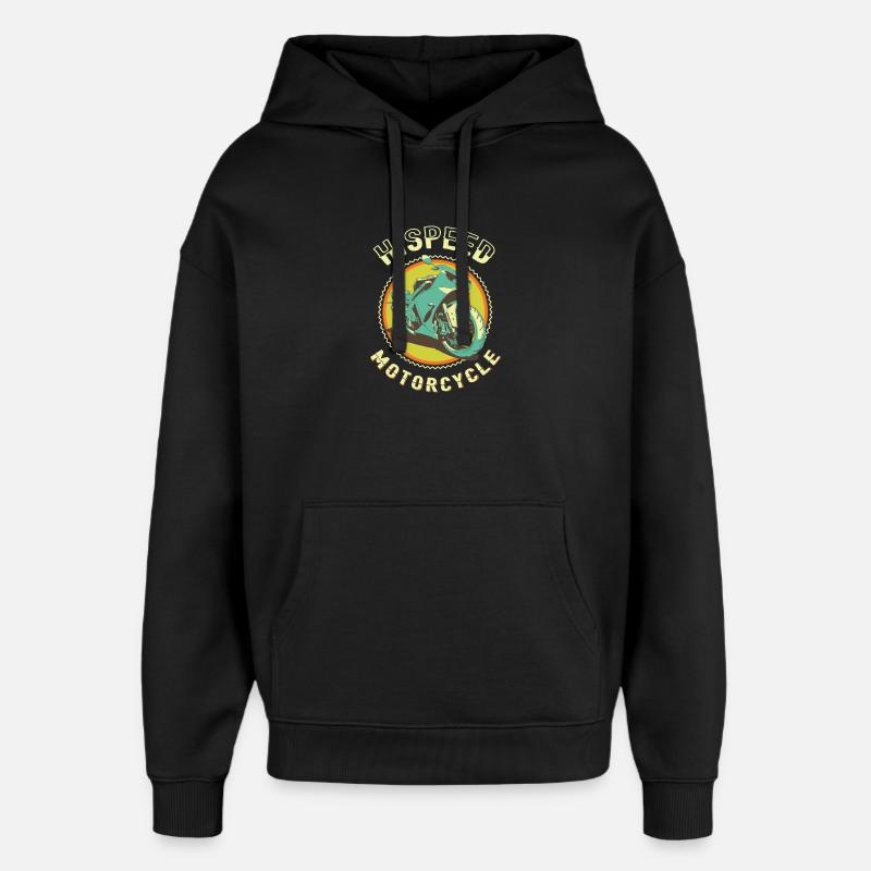 High Speed Motorcycle - Oversized Unisex Hoodie by Stanley/Stella - black