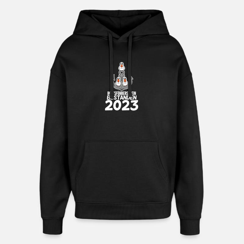 Bootsführerschein 2023 - Oversized Unisex Hoodie von Stanley/Stella - Schwarz