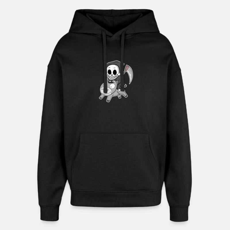 Grim Reaper Donkey - Sweat à capuche unisexe Stanley/Stella Oversized - noir
