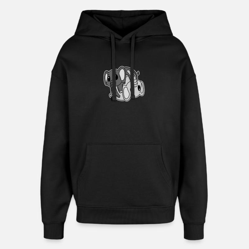 Elefant Yin Yang Symbol - Oversized Unisex Hoodie von Stanley/Stella - Schwarz