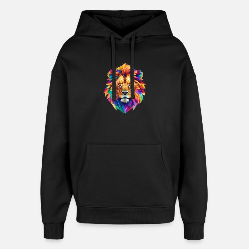 Tête de lion - Sweat à capuche unisexe Stanley/Stella Oversized - noir