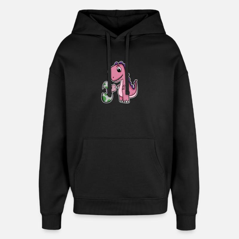 Dinosaure avec bébé dinosaure - Dino - Sweat à capuche unisexe Stanley/Stella Oversized - noir