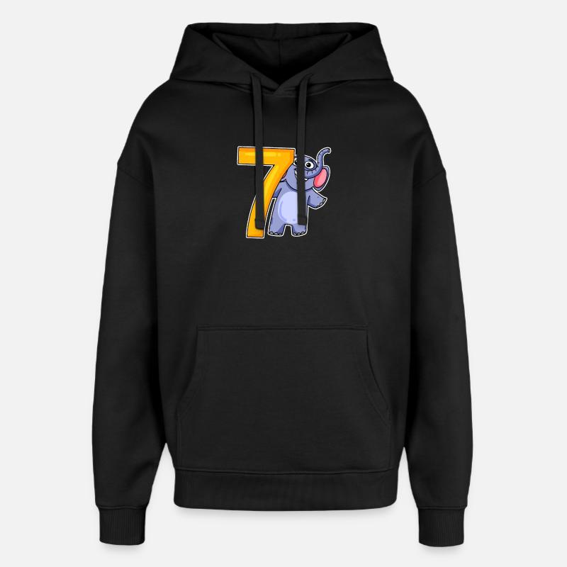 sieben - 7 - Oversized Unisex Hoodie von Stanley/Stella - Schwarz