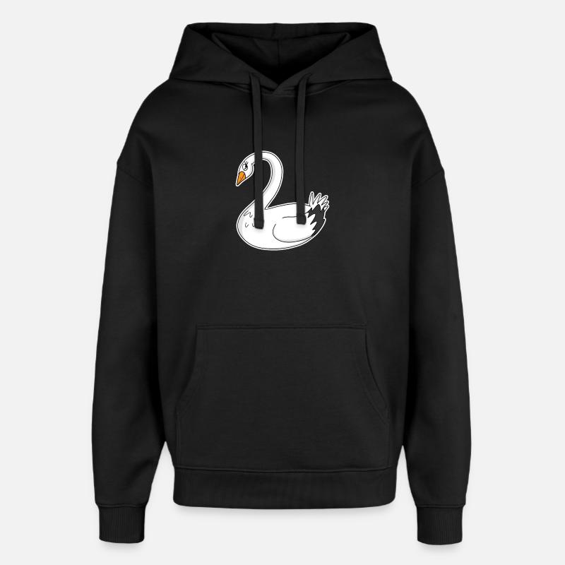 Cygne - Sweat à capuche unisexe Stanley/Stella Oversized - noir