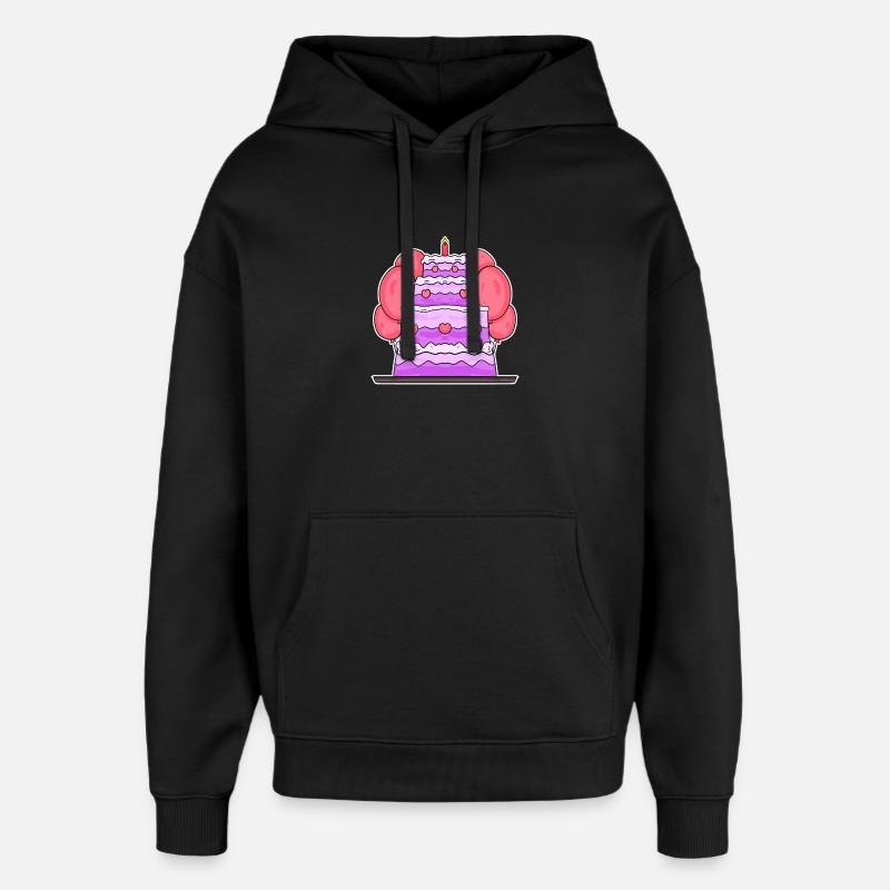 Gâteau Joyeux anniversaire - Sweat à capuche unisexe Stanley/Stella Oversized - noir