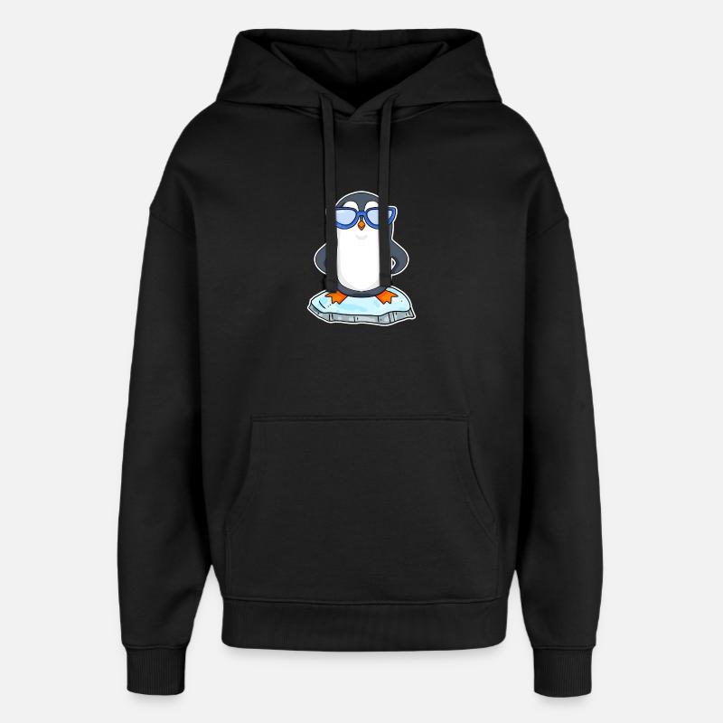 Cool Penguin - Oversized Unisex Hoodie by Stanley/Stella - black