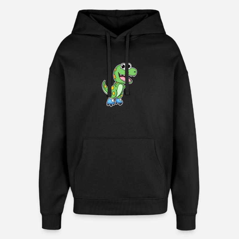 Dinosaurier Skating - Oversized Unisex Hoodie von Stanley/Stella - Schwarz