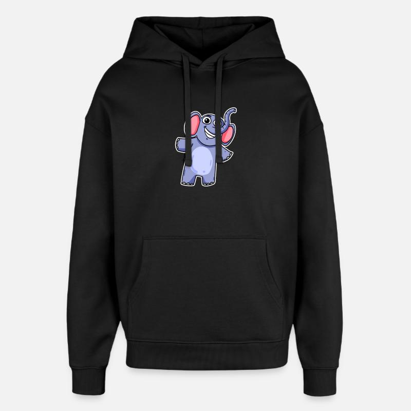 Mignon petit éléphant - Sweat à capuche unisexe Stanley/Stella Oversized - noir