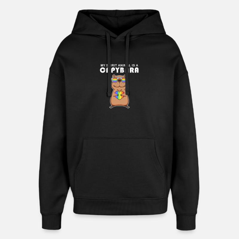 Capybara Capybara Cadeau - Sweat à capuche unisexe Stanley/Stella Oversized - noir