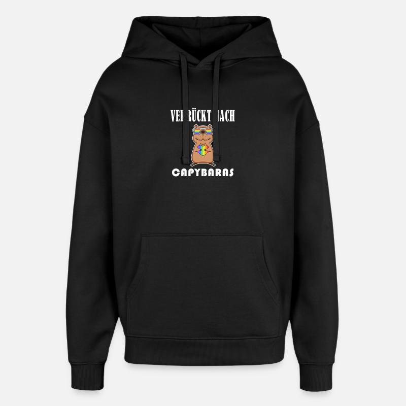 Capybara Wasserschwein Geschenk - Oversized Unisex Hoodie von Stanley/Stella - Schwarz