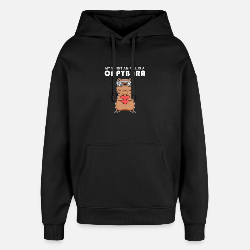 Capybara Wasserschwein Geschenk - Oversized Unisex Hoodie von Stanley/Stella - Schwarz