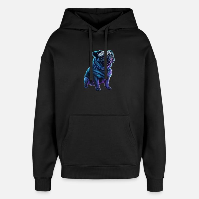 Carlin néon futuriste - Sweat à capuche unisexe Stanley/Stella Oversized - noir