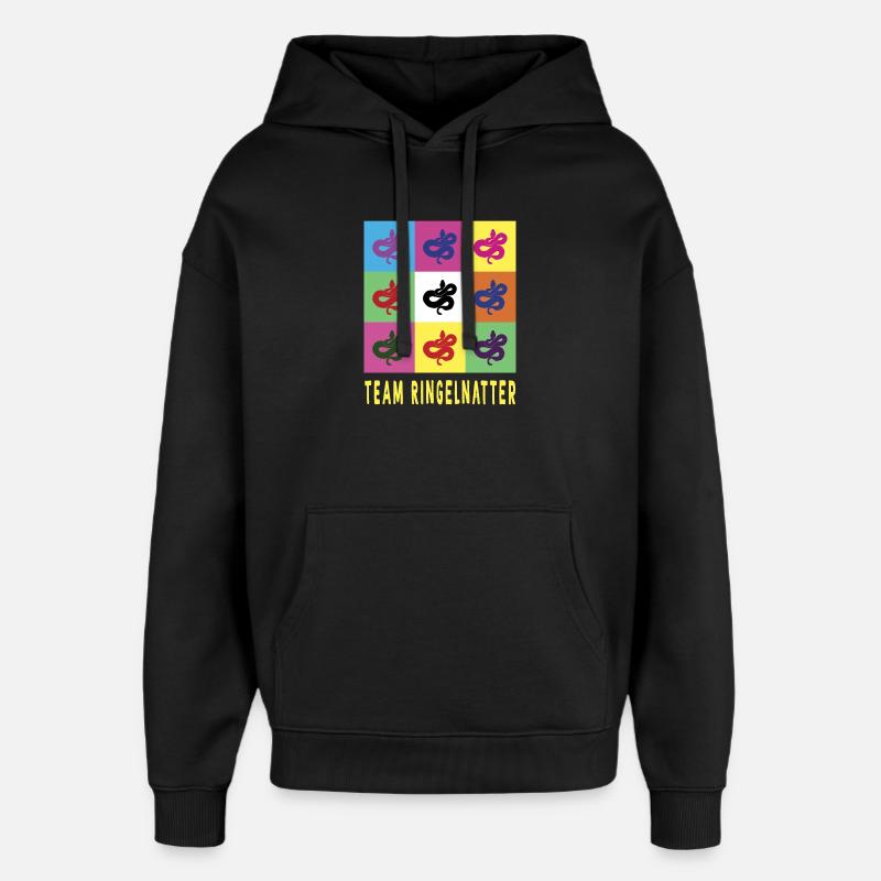Team Ringelnatter - Oversized Unisex Hoodie von Stanley/Stella - Schwarz