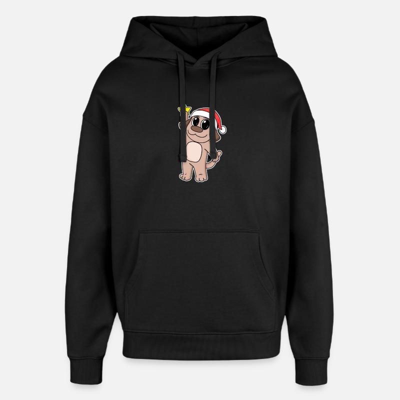 Chien Noël - Sweat à capuche unisexe Stanley/Stella Oversized - noir