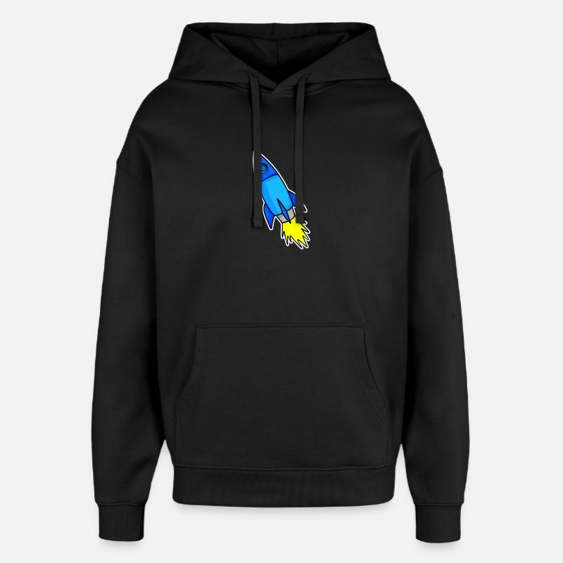 Fusée bleue - Sweat à capuche unisexe Stanley/Stella Oversized - noir