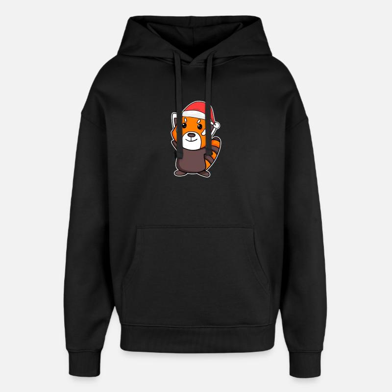 Noël du petit panda occidental - Sweat à capuche unisexe Stanley/Stella Oversized - noir