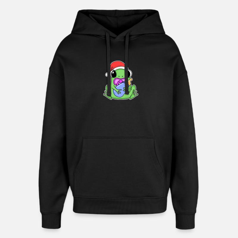 Grenouille bébé Noël - Sweat à capuche unisexe Stanley/Stella Oversized - noir