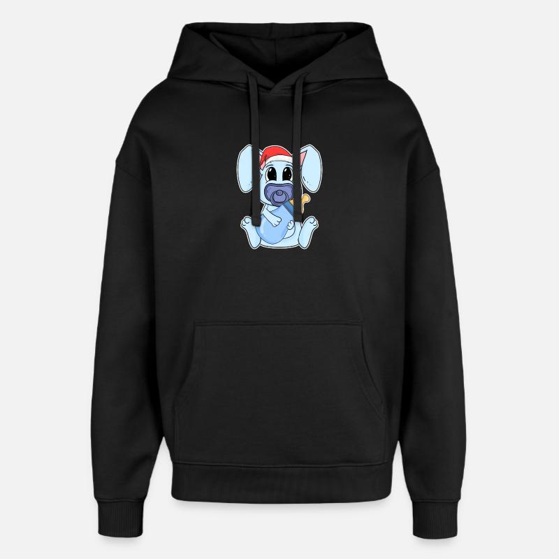 Lapin bébé Noël - Sweat à capuche unisexe Stanley/Stella Oversized - noir