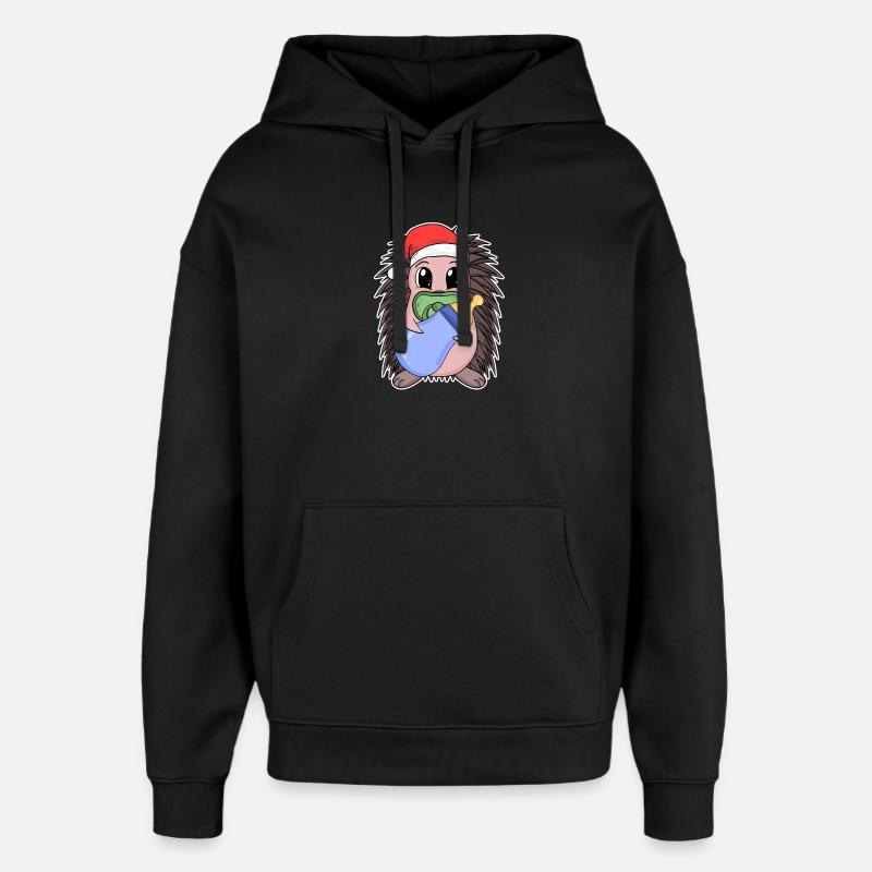 Hérisson bébé Noël - Sweat à capuche unisexe Stanley/Stella Oversized - noir