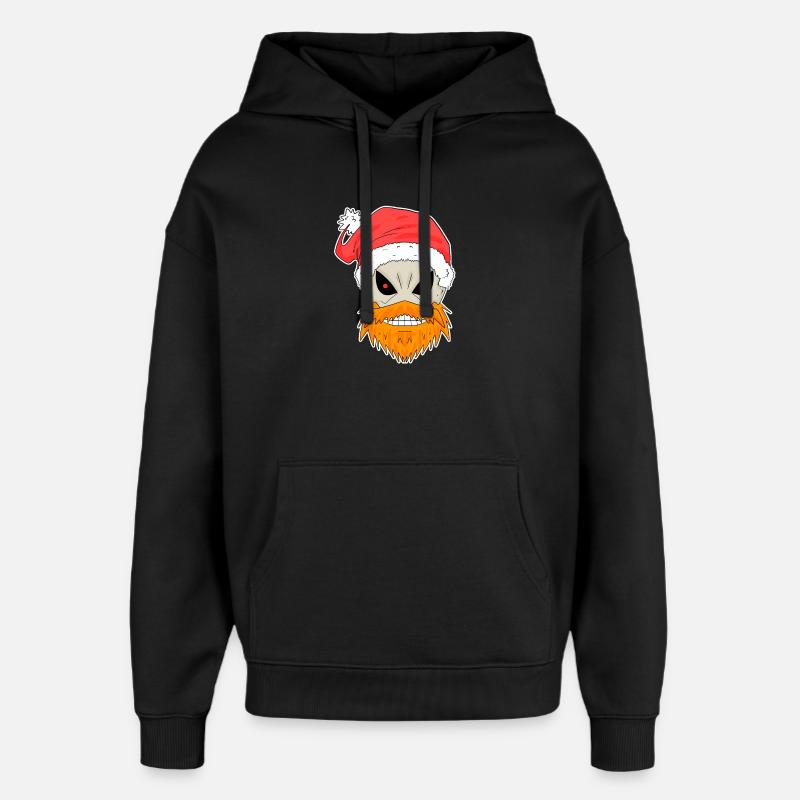 Crâne de Père Noël - Sweat à capuche unisexe Stanley/Stella Oversized - noir