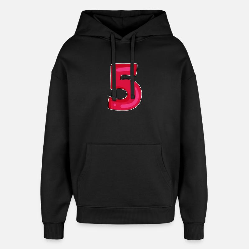 5 - Oversized Unisex Hoodie by Stanley/Stella - black