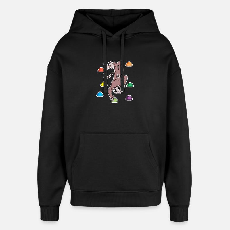 Affe Felsklettern Klettern - Oversized Unisex Hoodie von Stanley/Stella - Schwarz