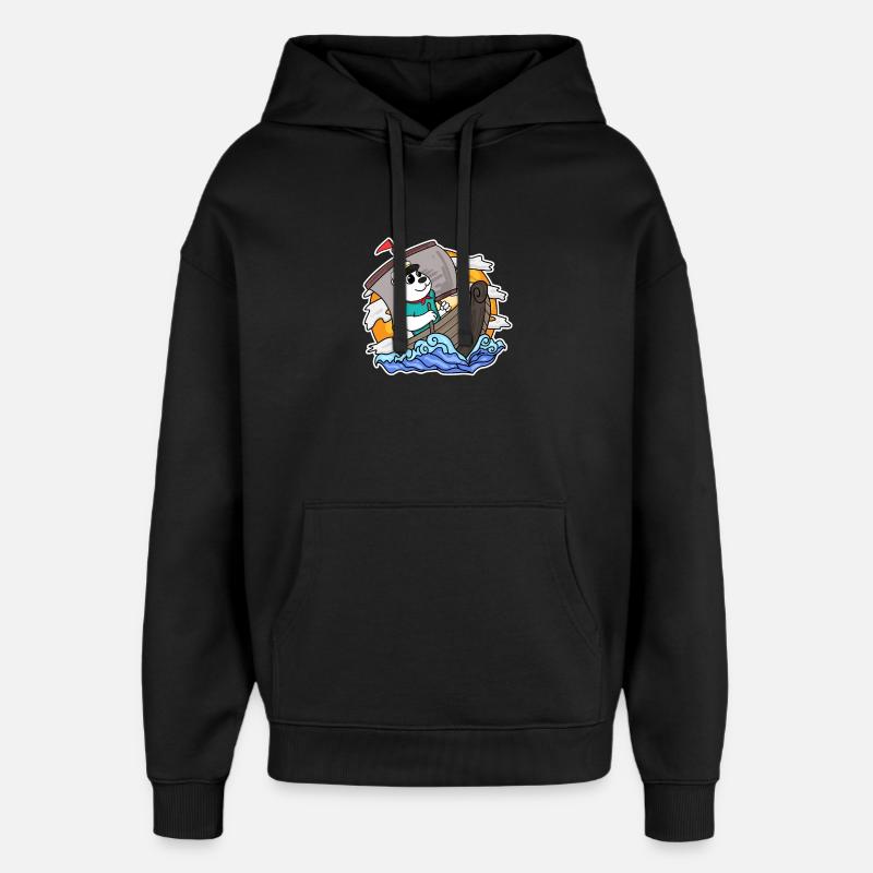 Capitaine Sailor Bear - Sweat à capuche unisexe Stanley/Stella Oversized - noir