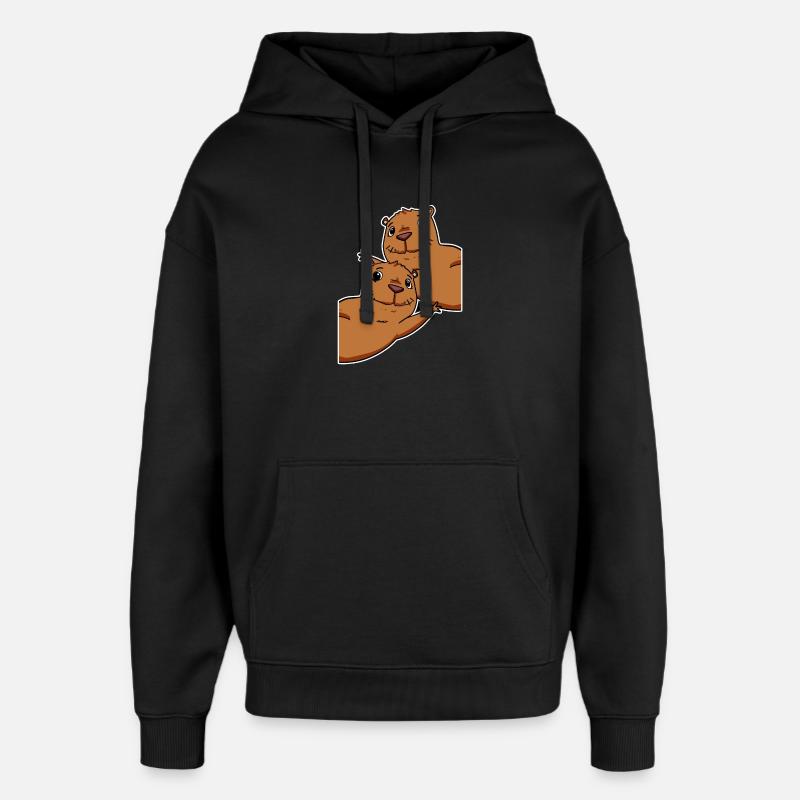 Capybara Wasserschwein - Sweat à capuche unisexe Stanley/Stella Oversized - noir