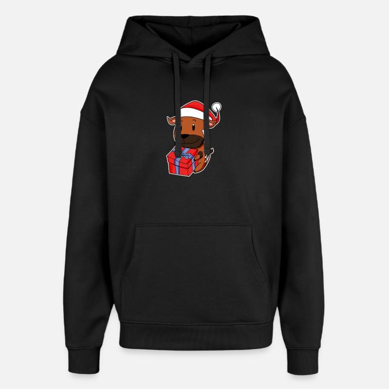 Antelope with Santa hat - Oversized Unisex Hoodie by Stanley/Stella - black