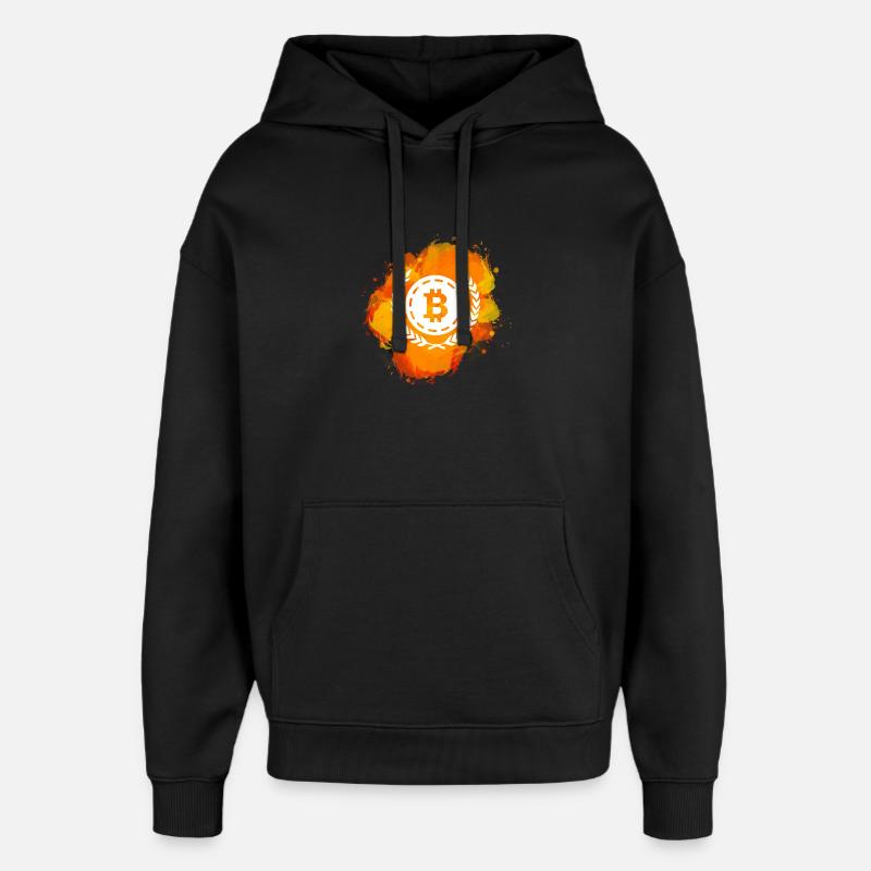 Bitcoin Crypto Cryptocurrency Splash - Oversized Unisex Hoodie von Stanley/Stella - Schwarz