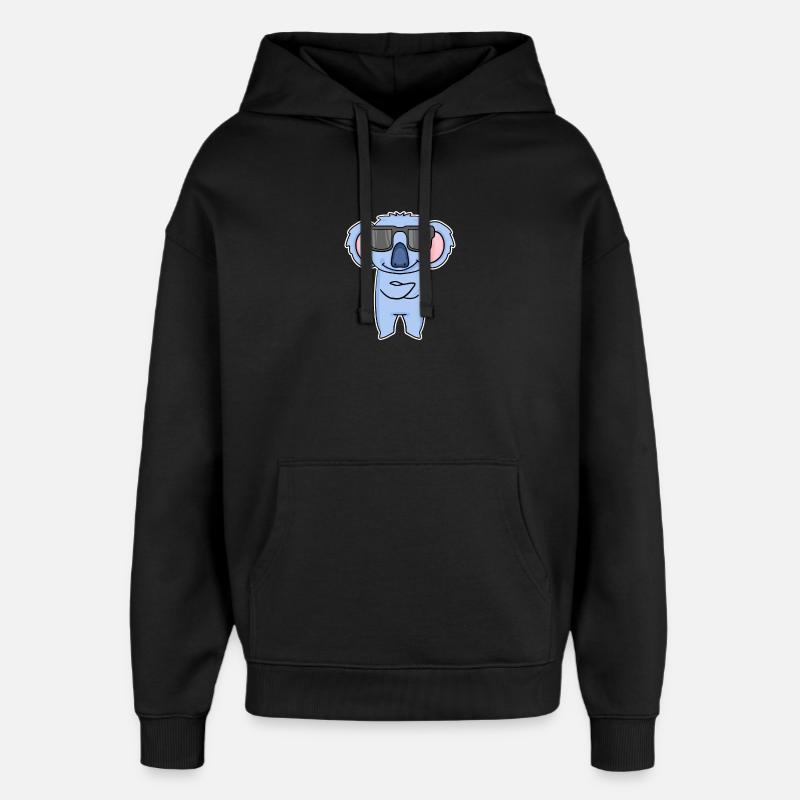 Koala mit Brille - Oversized Unisex Hoodie von Stanley/Stella - Schwarz