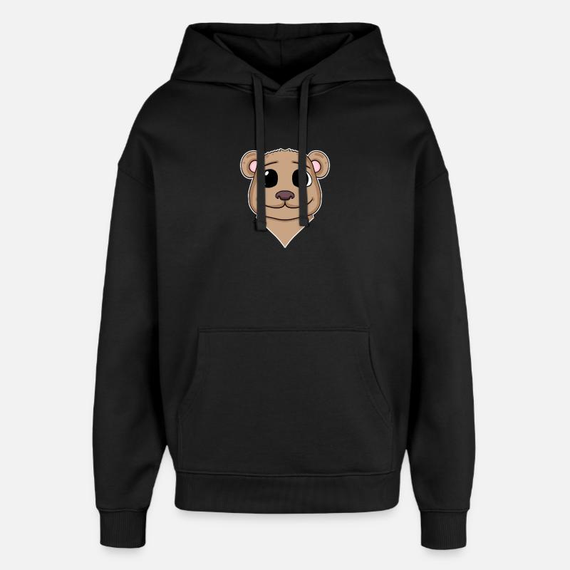 Tête d’animal d’ours Tête d’animal - Sweat à capuche unisexe Stanley/Stella Oversized - noir