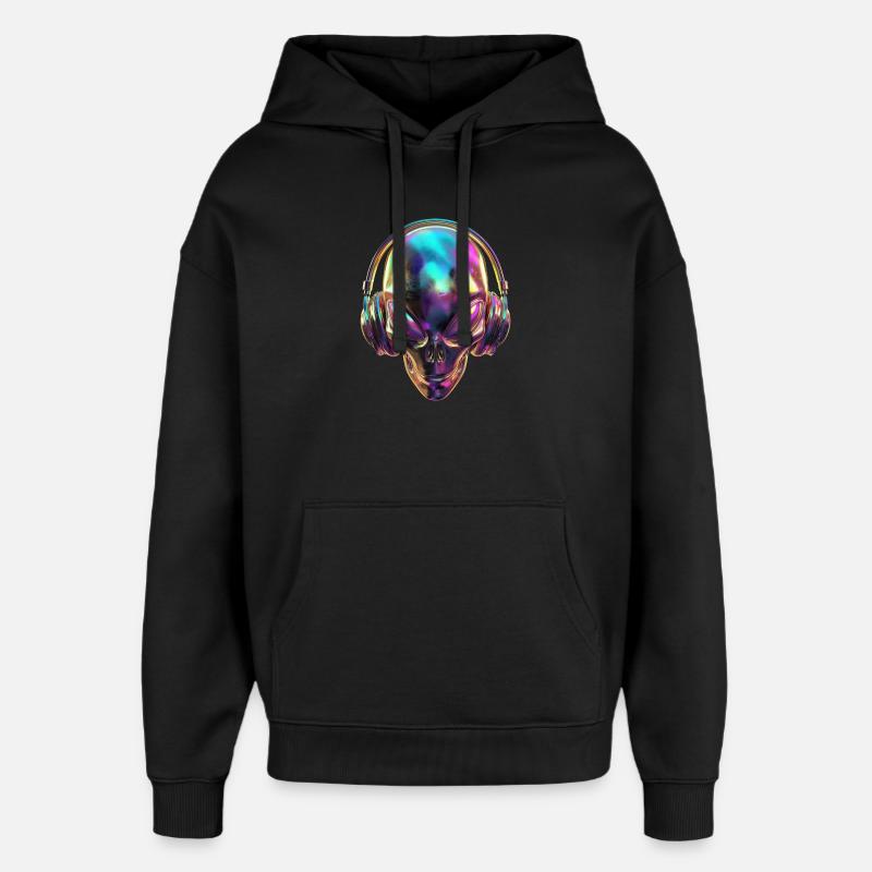 Tête extraterrestre chromatique avec casque - Sweat à capuche unisexe Stanley/Stella Oversized - noir