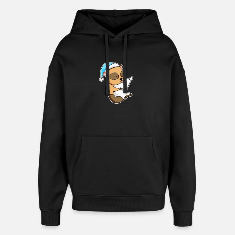 Tammarsvin med pute og kveldsdrink - Stanley/Stella Oversized Hettegenser unisex - svart