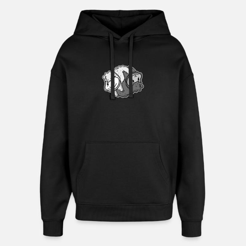 Alpaga Yin Yang - Sweat à capuche unisexe Stanley/Stella Oversized - noir