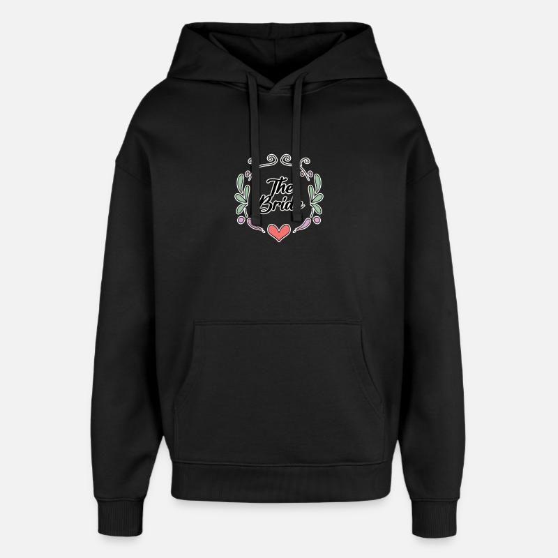 Dicton de mariée motif coeur - Sweat à capuche unisexe Stanley/Stella Oversized - noir
