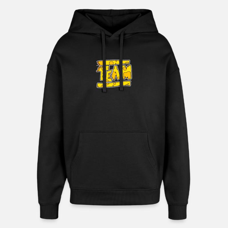 Team Cheese Team Crew - Sweat à capuche unisexe Stanley/Stella Oversized - noir