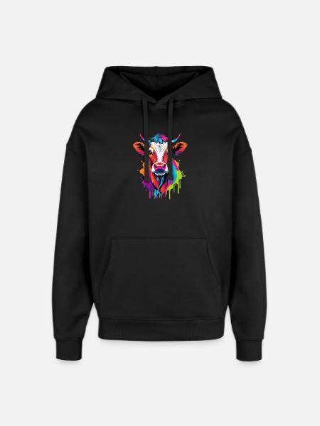Süße bunte Kuh - Oversized Unisex Hoodie von Stanley/Stella - Schwarz