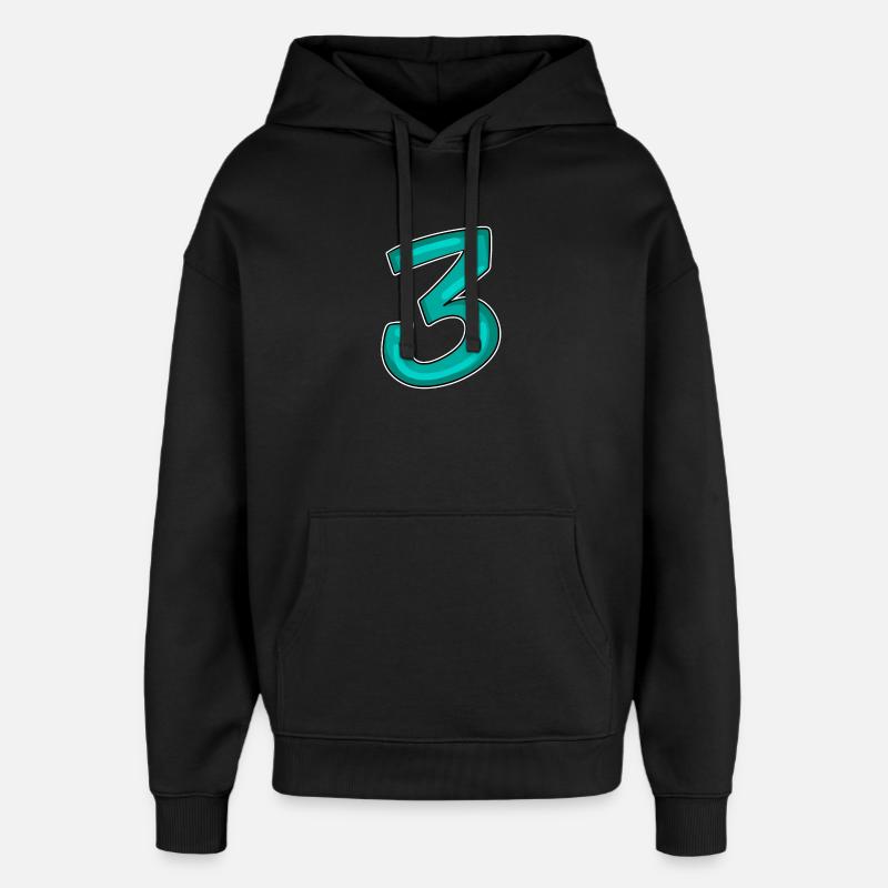 3 - Drei - Dritter - Oversized Unisex Hoodie von Stanley/Stella - Schwarz