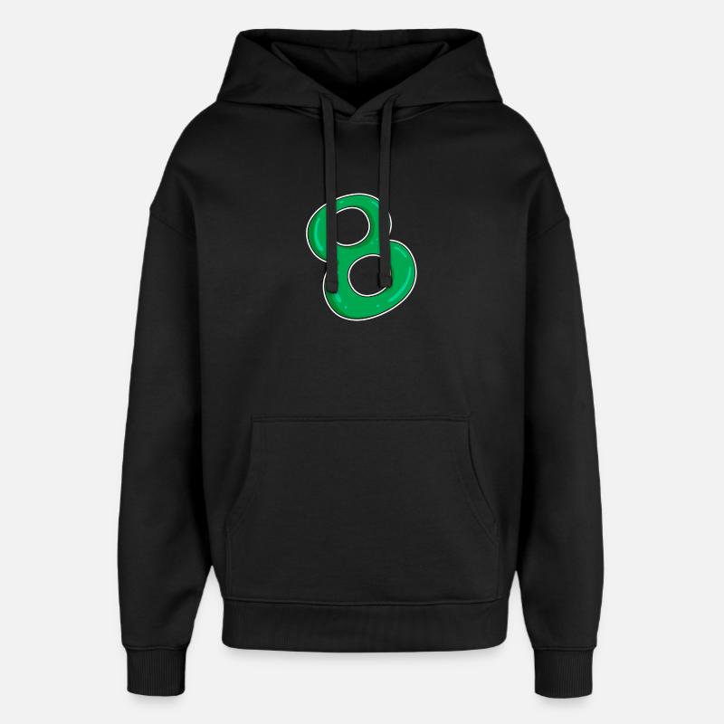 Eight - 8 - Green - Oversized Unisex Hoodie by Stanley/Stella - black