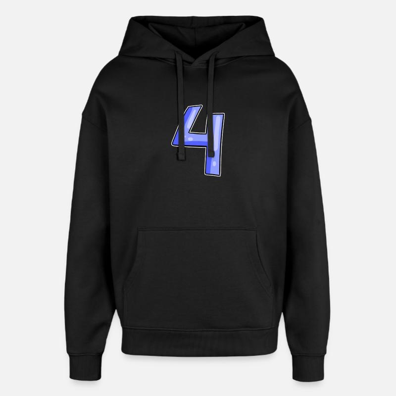 4 - Vier - Oversized Unisex Hoodie von Stanley/Stella - Schwarz