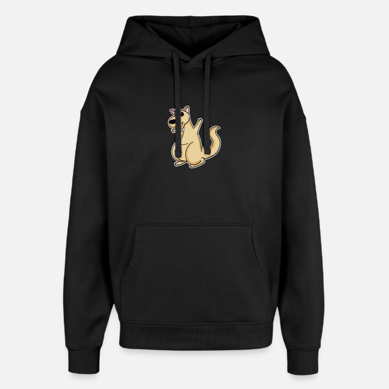 Motif animal kangourou - Sweat à capuche unisexe Stanley/Stella Oversized - noir