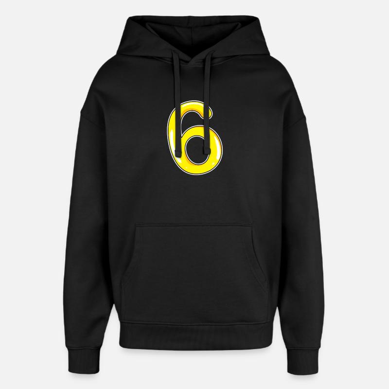 Numéro 6 Numéro jaune - Sweat à capuche unisexe Stanley/Stella Oversized - noir