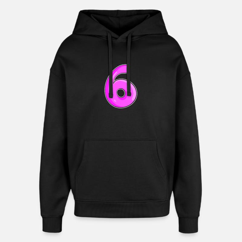 Zahl 6 Nummer - Oversized Unisex Hoodie von Stanley/Stella - Schwarz