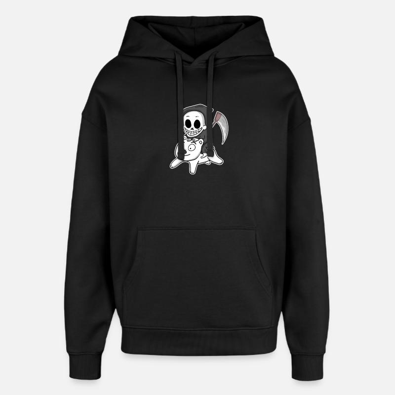 Sensenmann Eisbär Motiv - Oversized Unisex Hoodie von Stanley/Stella - Schwarz