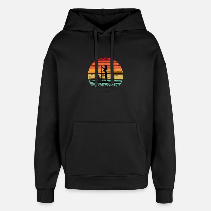 Paddleboarding with dog - Paddleboarding Tee - Oversized Unisex Hoodie von Stanley/Stella - Schwarz