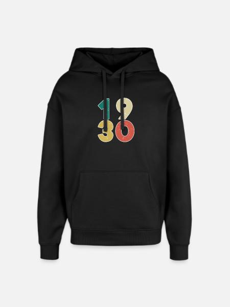 1930 - Nato nel 1930 - Costruito nel 1930 - Stanley/Stella Oversized Felpa con cappuccio unisex - nero